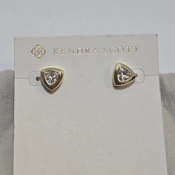 Kendra Scott Arden Stud Gold Plated Earrings New!!! - Picture 1 of 4